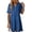 Blue, variant on Womens Dresses 2025 Summer Spring V Neck Short Sleeve Casual A Line Flowy Swing Shift Dress Mini Dress Blue L