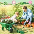 thumbnail image 4 of Kids Gardening Tools Set with Wheelbarrow, Wooden & Metal Outdoor Gardening Toys for Summer Outdoor Yard Digging & Weeding, Easter Birthday Gifts for Boys Girls Age 3+ Years (Green), 4 of 7