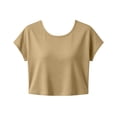 thumbnail image 5 of WRFWUL Womens Cross Back Cutout Short Sleeve T Shirt Stylish Open Back Workout Top Casual Gym Yoga Running Tee, 5 of 6
