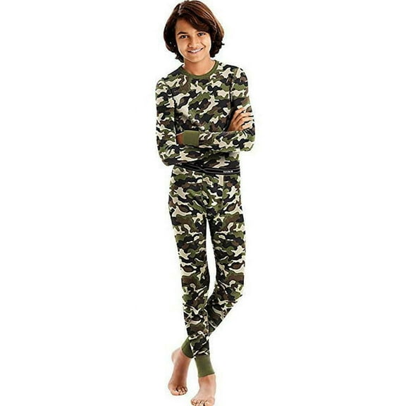 Hanes Boys' X-Temp Waffle Knit Thermal Set 129193 Green Camo