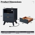 thumbnail image 6 of KeyWhat Modern Nightstand with Charging Station, Mid-Century Wood End Table Side Table for Living Room, Fluted Panel, Dark Grey, 6 of 9