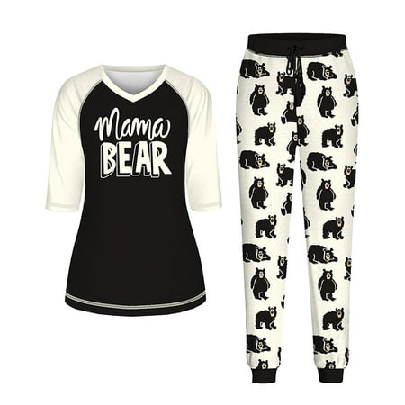 

Girl s Family Pajamas Thermal Underwear Christmas MAMA BEAR Thermal Pajamas