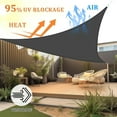 thumbnail image 2 of NAWAY Triangle Custom Sun Shade Sail 16'X16'X22.6' Permeable Canopy Sand for Patio Garden Yard Deck Pergola,Dark Grey, 2 of 7