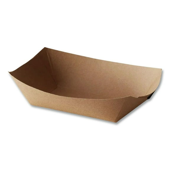 Bagcraft 300699 EcoCraft Paper Food Tray with 3-lb. Capacity - Natural (500/Carton)