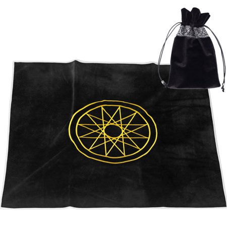 

Foaenda Astrology Tarot Cards Cloth With Tarot Cards Storage Bags | 31x31in Golden Tarocchi Altar Cloths Witchcraft Square Soft Velvet | Astrology Decor A Divining Tablecloth With A Spirit Pendulum