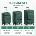 thumbnail image 4 of Ktaxon 3-Piece Softside Luggage Set With 8 Set Pcaking Cube TSA Lock, 360° Spinner Wheels Green, 4 of 18