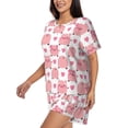 thumbnail image 3 of Womens Pajama Sets With Pocket, Pink Cartoon Cute Pig Heart Lounge Sets Short Sleeve Sleepwear PJ Sets for Women, 3 of 6