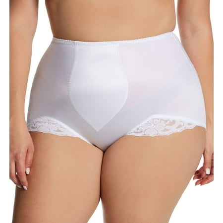 

Women s Rago 919X Plus Light Shaping V Leg Brief Panty with Lace (White 7X)