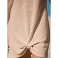 thumbnail image 3 of Women Bathing Suit Cover Up Short Sleeve Twist Hem Swimsuit Coverup for Summer Vacation, 3 of 7
