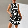 thumbnail image 3 of Baywell Women Summer Sundress Sleeveless Mini Tank Dress Beach Dresses Casual Short Boho Dresses Black and White XL, 3 of 6