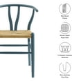 thumbnail image 3 of Side Dining Chair, Blue, Wood, Bar Pub Cafe Bistro Dining Kitchen Hospitality Restaurant, Modern Contemporary, HB37812, 3 of 10