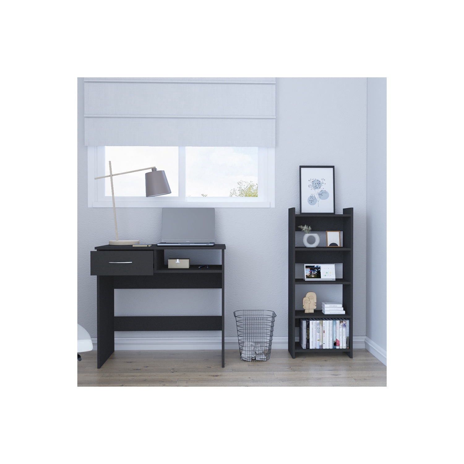 We Have Furniture Home Office Set Caldwell, Keyboard Tray, Black Wengue Finish