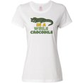 thumbnail image 3 of Inktastic In a While Crocodile with Cool Green Crock in Sunglasses Women's T-Shirt, 3 of 5