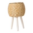 thumbnail image 4 of Almencla Plant Basket with Legs Imitation Rattan Basket Gift Simple Flower Pot Floor Flowerpot for Dining Room Restaurant Balcony Cafe Yellow 31x20cm 3 Leg, 4 of 8