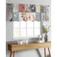 thumbnail image 4 of Spring Floral Sheer Curtains Valances for Windows Elegant Summer Botanical Farmhouse Plaid Chiffon Kitchen Valances for Cafe, Voile Window Treatments Curtains for Living Room Bedroom, 54"x18", 4 of 9