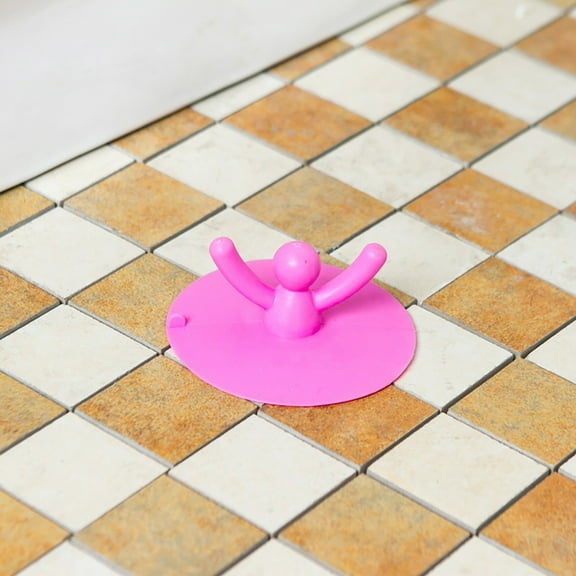 Cute Human-Shaped Floor Drain Plug Household Kitchen Toilet Bathroom Shower Waterproof Silicone Sink Plug Bathtub Drain Plug Tool (Red)