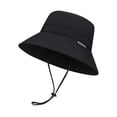 thumbnail image 3 of Sombrero para el con plegable, protección ar para adultos, secado rápido, ajustable, para playa, mochilero, senderismo, camping, viajes. Negro, 3 of 8