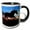 Black/White, variant on 3drose, Painted Pony Is a Horse Running at Twilight in a Dreamy Effect, 15oz Mug