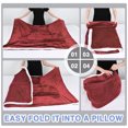 thumbnail image 4 of Catalonia Wearable Fleece Throws Blanket with Sleeves and Pocket for Women Men, Could Wrap Full Body Blanket Robe for Lounge Couch 70" x 52"，Machine Washable, Wine, 4 of 6