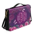 thumbnail image 2 of ZUXONGSY Butterfly Flower Print Bible Cover Case for Women Trust In The Lord Leather Bible Cover with Sturdy Handle Bible Protective with Detachable Strap Scripture Bag, XL, 2 of 7