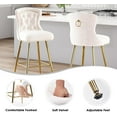 thumbnail image 4 of Bar Stools Set of 2, Velvet Counter Height Bar Stools with Metal Legs, Button Tufted and Nailheads Trim, Wing-Back Bar Chairs for Kitchen Island Dining Room Pub, 4 of 7