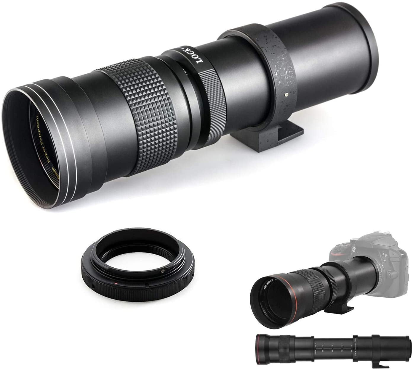 tetraëder conservatief preambule 420-800mm F/8-16 Manual Telephoto Lens for Nikon D5, D4S, DF, D4, D810,  D800, D750, D610, D500, D7500, D7200, D7100, D5600, D5500, D5300, D5200,  D5100, D3500, D3400, D3300, D3200, DSLR Cameras - Walmart.com