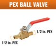 thumbnail image 2 of Válvula de bola PEX SUNGATOR de 1/2 pulgada, puerto completo, 1/4 vuelta, paquete de 10, 2 of 6
