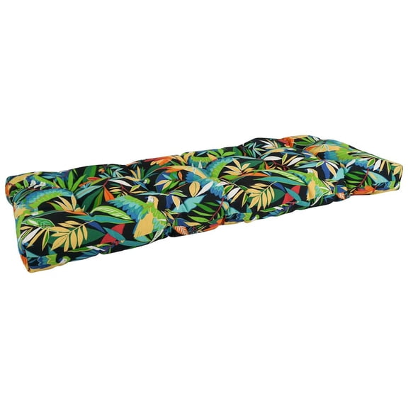 Blazing Needles 46-inch by 19-inch Tufted Patterned Outdoor Spun Polyester Loveseat Cushion