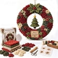 thumbnail image 7 of 3D Christmas Fabric Wreath DIY Kit, DIY Patchwork Kit with Pattern and Supplies,Handmade Holiday Craft Decoration Set for Beginners Front Door, 7 of 7