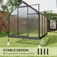 thumbnail image 6 of Outsunny 6.2' x 8.3' x 6.6' Polycarbonate Greenhouse, Heavy Duty Outdoor Aluminum Walk-in Green House Kit with Vent Door for Backyard Garden, Gray, 6 of 10