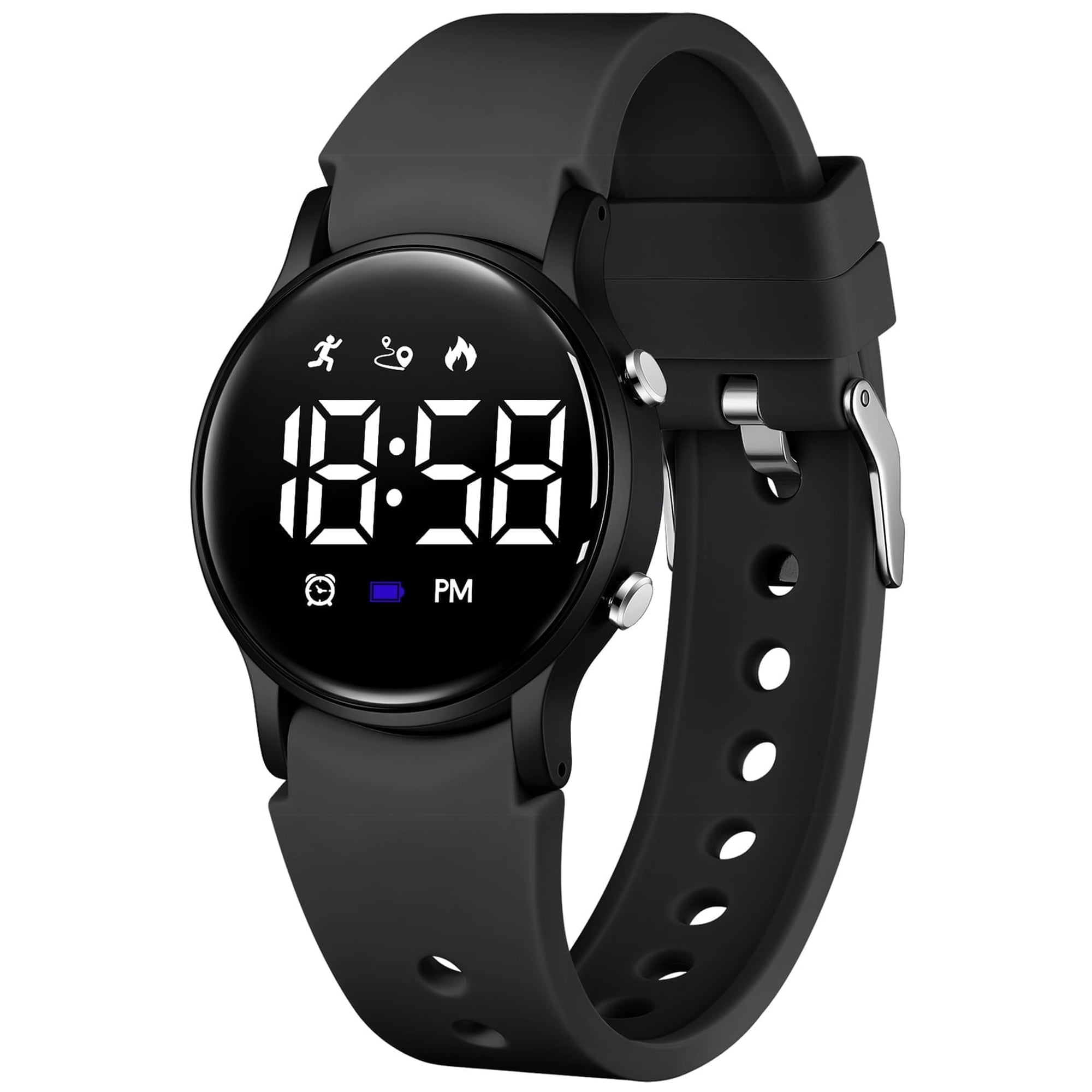 Kids Watch Waterproof Digital Watch for Boys Girls with Pedometer, Calories, Dual Alarms, Stopwatch, Calendar, Soft Silicone Band Fitness Watch for Kids