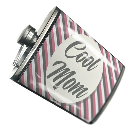 

NEONBLOND Flask Cool Mom Mother s Day Pink and Grey Stripes