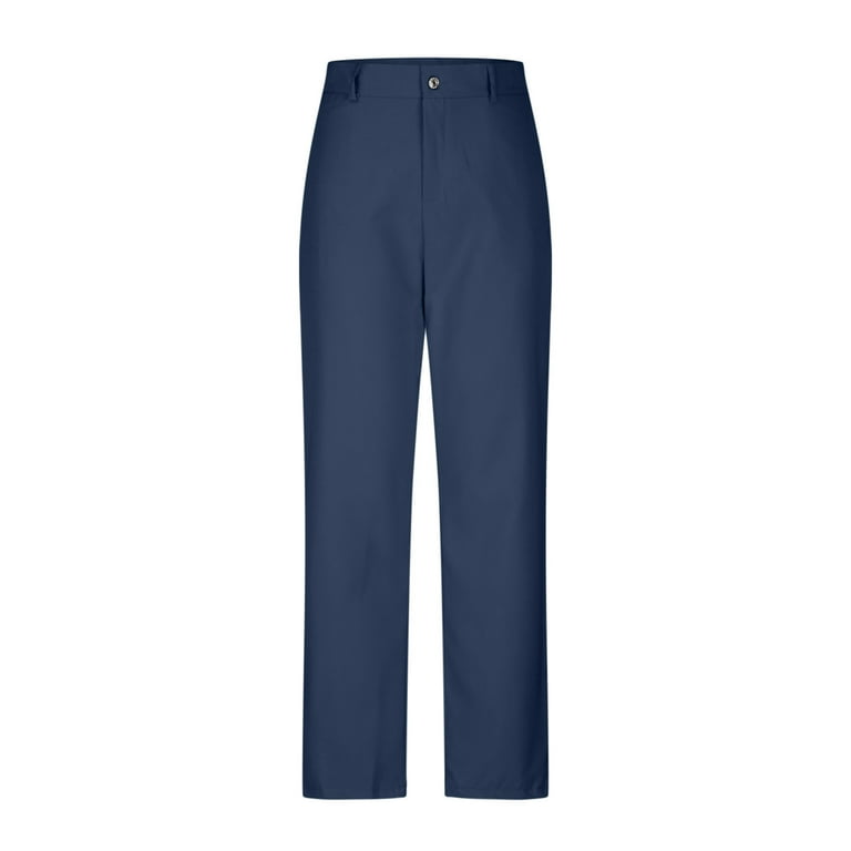 ZQUUVOU Women's Pants Solid Color Work Office Pants(Navy,S