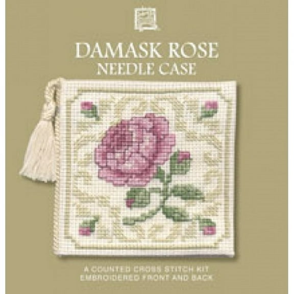 Textile Heritage Needle Case Counted Cross Stitch Kit - Damask Rose