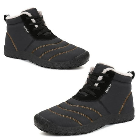 

Warm Winter Boots Waterproof High-top Lace-up Plus Fleece Cotton Boots Shoes