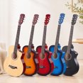 thumbnail image 6 of Ktaxon 38 Inch Cutaway Acoustic Guitar, Basswood Beginner Folk Guitar Starter Kit with Gig Bag, Tuner, Capo, Strap, Extra Strings & Picks for Adults Teens Students, 6 of 11