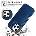 thumbnail image 6 of Designed for iPhone 16 Pro Wallet Phone Case,With Card Slots,PU Leather Back Folio Flip Kickstand,Double Magnetic Clasp and Durable Shockproof Rugged Anti-fall Phone Case,Darkblue, 6 of 11