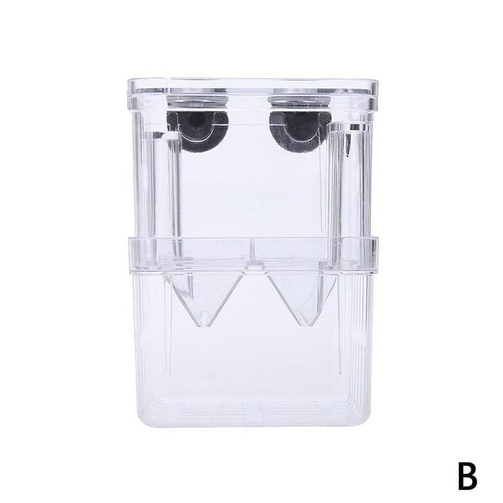 Acrylic Fish Breeding Box, Aquarium Hatching Isolation Tank for Guppies, Double Layer Incubator, 3.74 * 2.75 * 5.12in