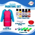 thumbnail image 5 of Washable Kids Paint Set, 32 Piece Complete Paint Set For Kids, Includes Washable Paint, Painting Sponges, Smock and Mixing Bowl., 5 of 9