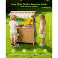 thumbnail image 2 of KFFKFF Mud Kitchen, Outdoor Mud Kitchen for Kids, Wood Outdoor Play Kitchens with Spoons, Sink, Tank, Sunshade Canopy, Shovels, Cookware Pots, 2 of 9