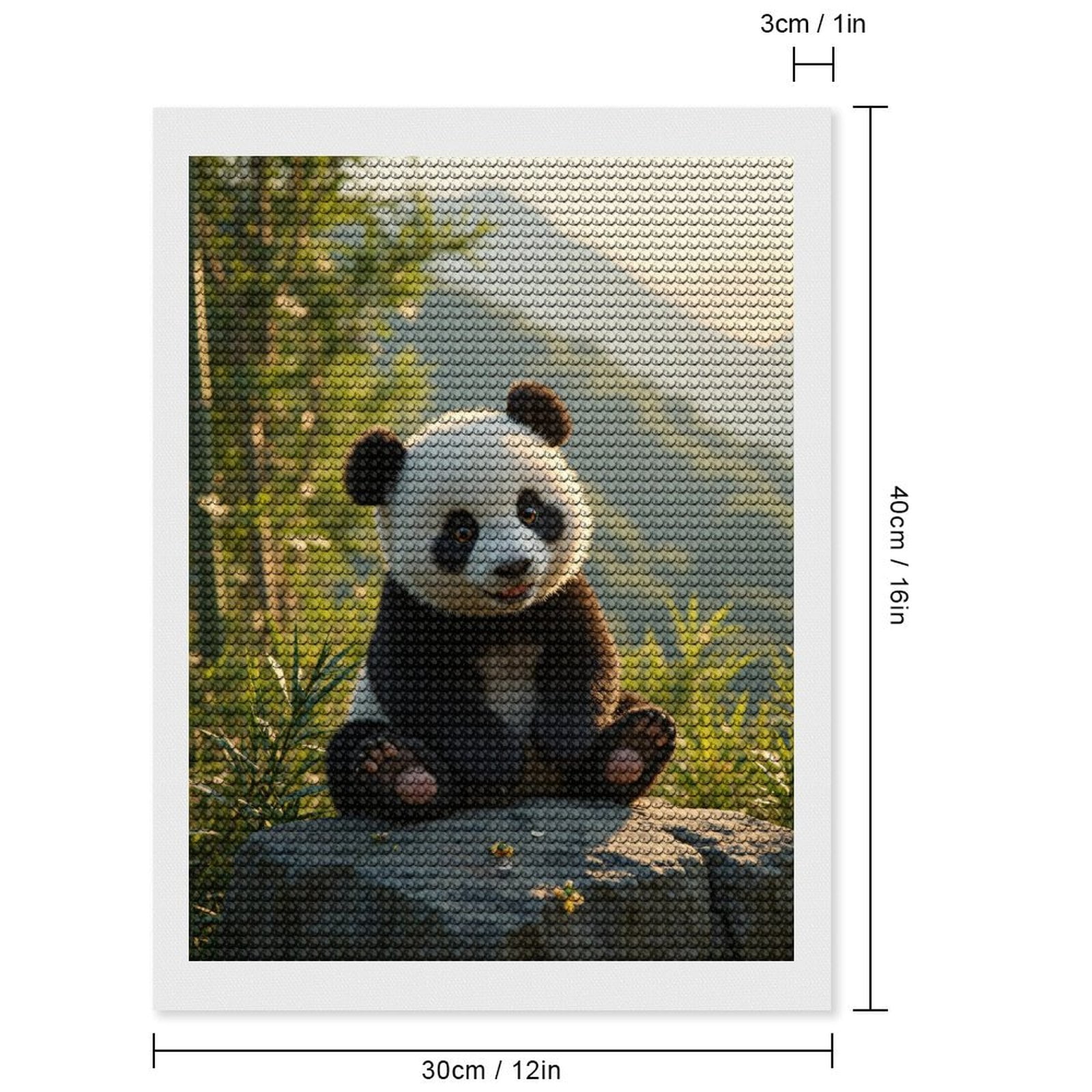 Diamond Art Kits for Adults, Panda Cute Sitting Forest 5D Diamond Painting Kits for Adults Beginners, DIY Full Drill Diamond Painting, Gem Art and Crafts 12x16