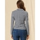 thumbnail image 5 of Blazer a rayas con cierre de botón y bolsillo con solapa con muesca para mujer Naval Blanca L, 5 of 6