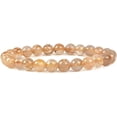 thumbnail image 1 of Natural Golden Rutilated Quartz Gemstone 8mm Round Beads Stretch Bracelet 7" Unisex, 1 of 2