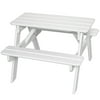 Little Colorado Wooden Toddler Picnic Table for Indoor Outdoor Use, White
