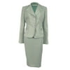 Women's Metallic Fabric Jewel Button Business Suit Skirt Set