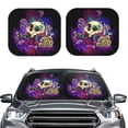 thumbnail image 2 of Haiem Mushrooms And Skull Windshield Sun Shade: Universal Foldable 2-Piece Car Front Window Sunshade - Blocks Uv Rays, And Reduces Heat,Essential Car Accessory Large, 2 of 7