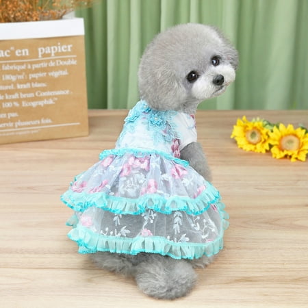 

Pet dress wedding dress dress multi leaf flower skirt dog skirt pet skirt