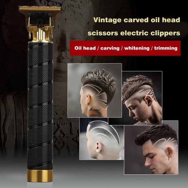 Clíper Cortadora de pelo eléctrica para hombres, cortadora de pelo, cortadora de pelo para barba (negro en espiral) Wdftyju Libre de BPA