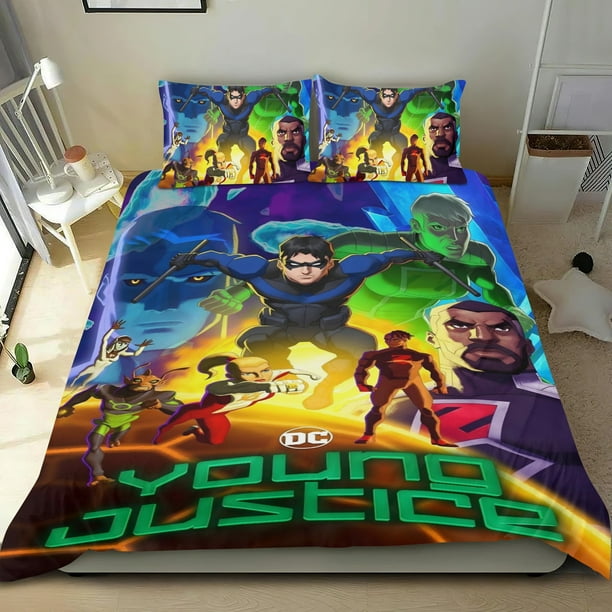 Justicia Joven Conjunto de sábanas temático, trío de piezas, cómodo y amigable con la piel, diseño único, regalo de decoración para el hogar para familiares, amigos y fans,140cm *210cm