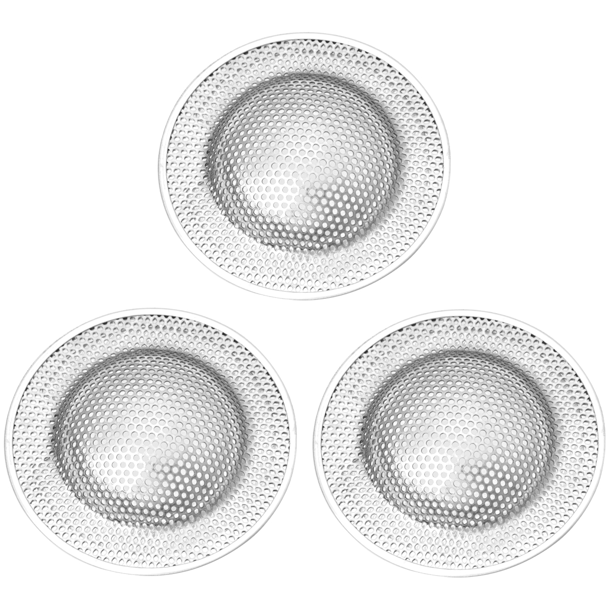 3pcs Stainless Steel Sink Screens Sewer Filter Net Shower Drain Covers